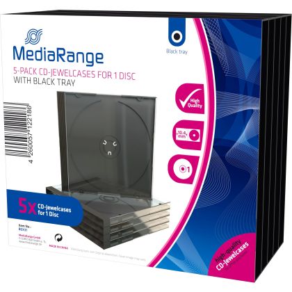 MEDIARANG CD Hüllen schwarz, 5er Pack