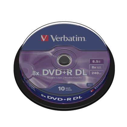 VERBATIM  DVD+R   Spindle          8.5GB