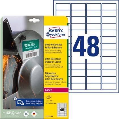 AVERY ZW. Etiketten          45,7x21,2mm