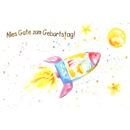 ABC       Geburstagskarte         Rakete