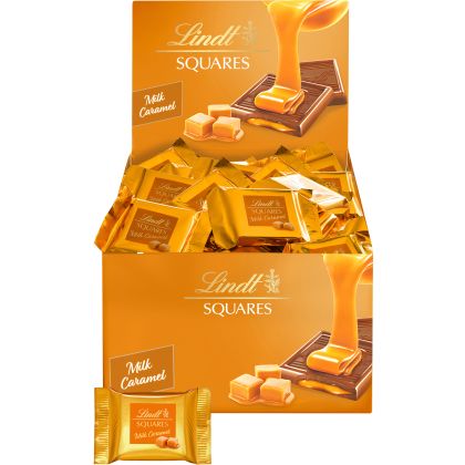 LINDT     Squares Pralinés Milk-Caramel