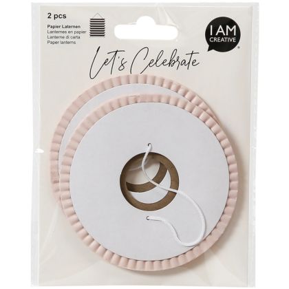 I AM CREA Papier Laterne, rosa, 10cm