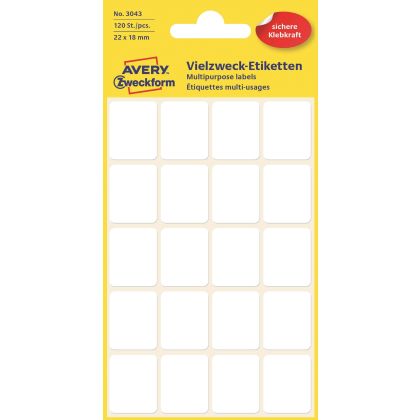 AVERY ZW. Etiketten              22×18mm