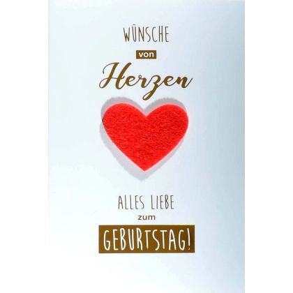 ABC       Geburstagskarte      Herz Filz