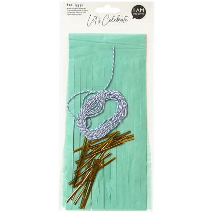 I AM CREA Papier Quasten-Girlande, mint