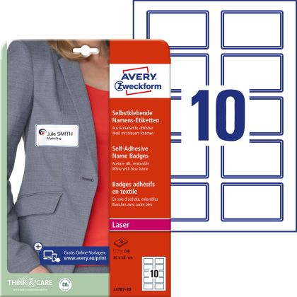 AVERY ZW. Namenetiketten