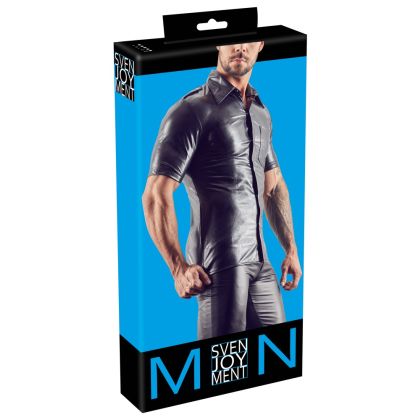 Lederimitat Herren Hemd 2XL