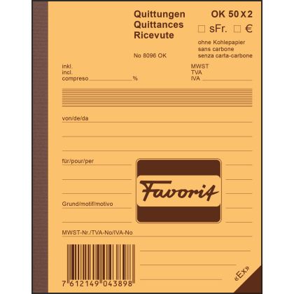 FAVORIT   Quittungen D/F/I            A6