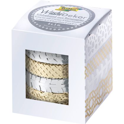 FOLIA     Washi Tape Set 4 silver/gold
