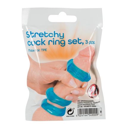 Stretchy cock ring set 3 pcs.