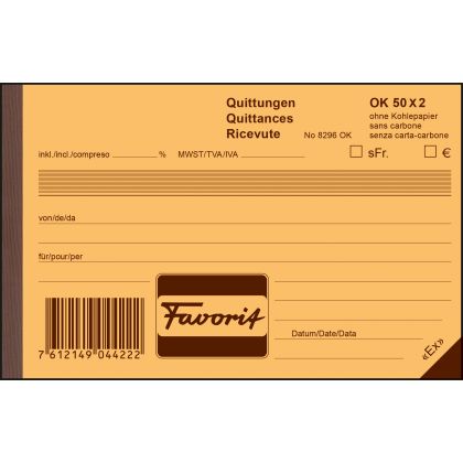 FAVORIT   Quittungen D/F/I           A20