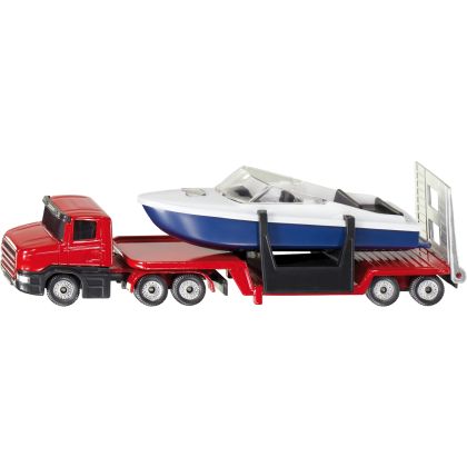 Tieflader mit Boot