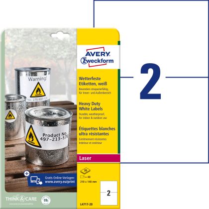 AVERY ZW. Etiketten Laser      210x148mm
