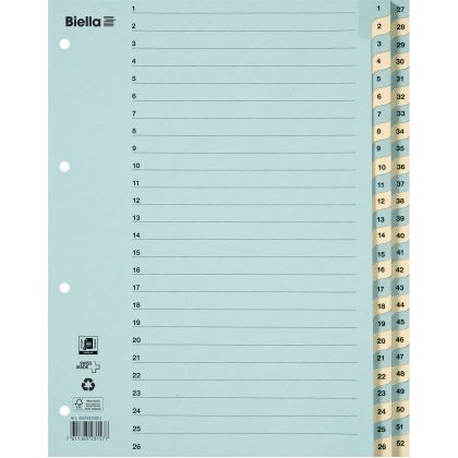 BIELLA    Register Karton blau/gelb   A4