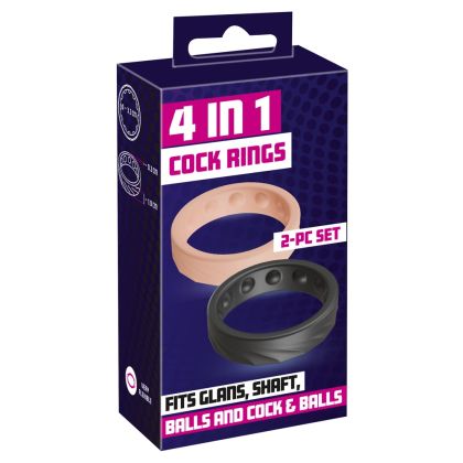 4 in 1 Cock Rings 2-PC Set