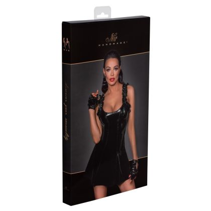 Noir Kleid Rüsche XL