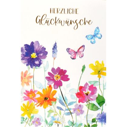 ABC       Glückwunschkarte        Blumen