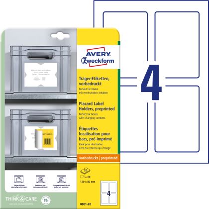 AVERY ZW. Träger-Etiketten      120x80mm