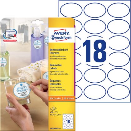 AVERY ZW. Etiketten          63,5x42,3mm