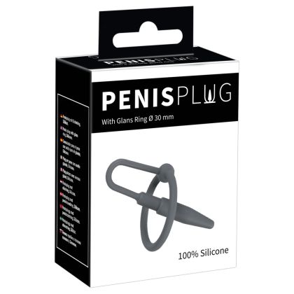 Pplug with glans ring grey