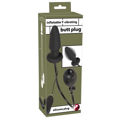 Inflatable vibrating butt plug