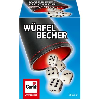 Würfelbecher mit 5 Würfeln