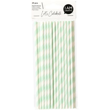 I AM CREA Papiertrinkhalme,mint,19.7cm