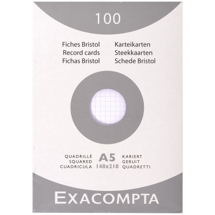 EXACOMPTA Karteikarten A5    kariert 5mm