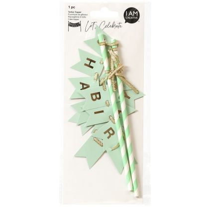 I AM CREA Torten Topper,Birthday 19.5cm