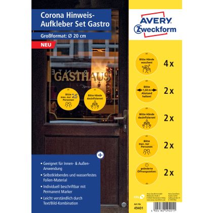 AVERY ZW. Hinweis-Aufkleber DE      20cm