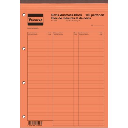 FAVORIT   Devis-Ausmassblock          A4