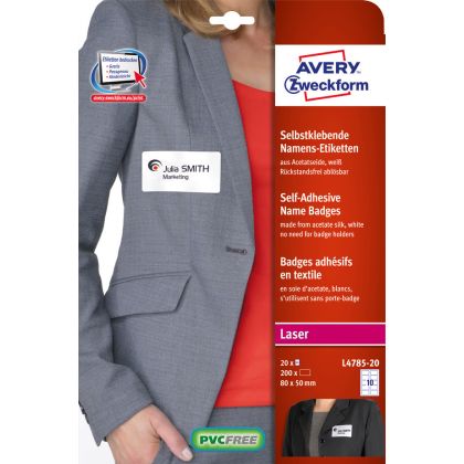 AVERY ZW. Namenetiketten