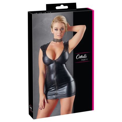 Wetlookkleid Zip XL