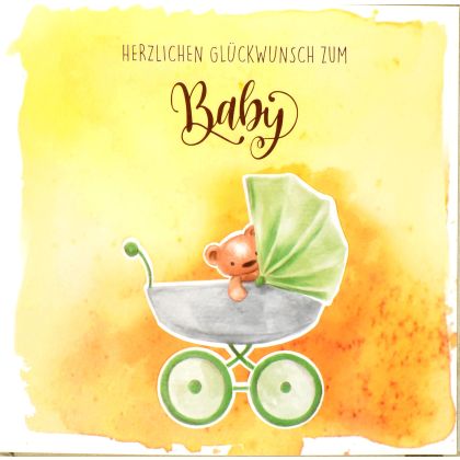 ABC       Glückwunschkarte   Kinderwagen