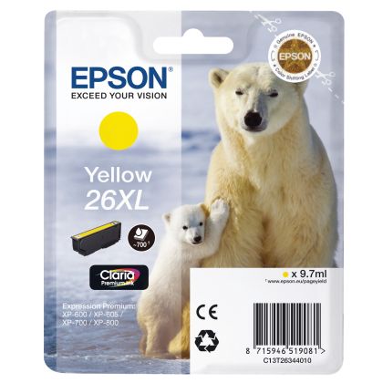 EPSON     Tintenpatrone 26XL      yellow