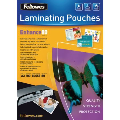 FELLOWES  Laminierfolien Enhance 80g A3