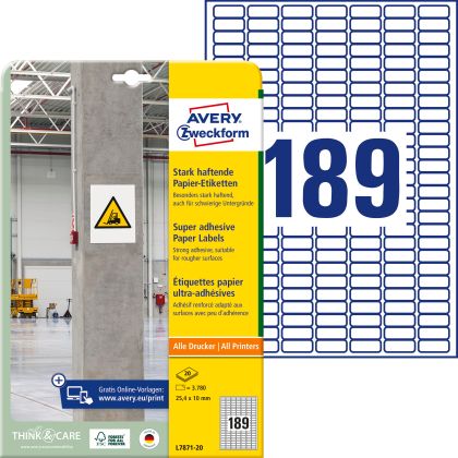 AVERY ZW. Etiketten Univ.      25.4x10mm