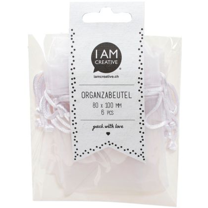 I AM CREA Organzabeutel weiss