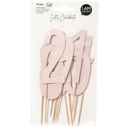 I AM CREA Torten Topper,Zahl,rosa,13cm