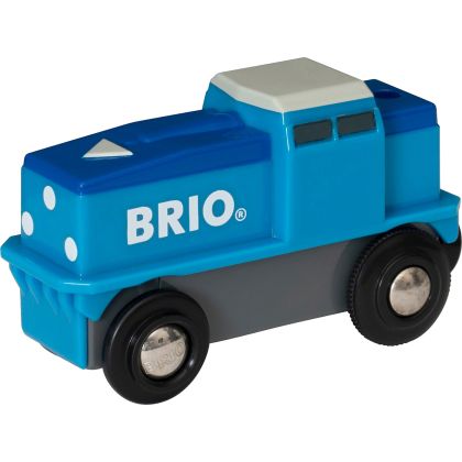Blaue Batterie-Frachtlok