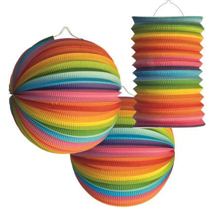 Lampion Set 3 Teile Regenbogen
