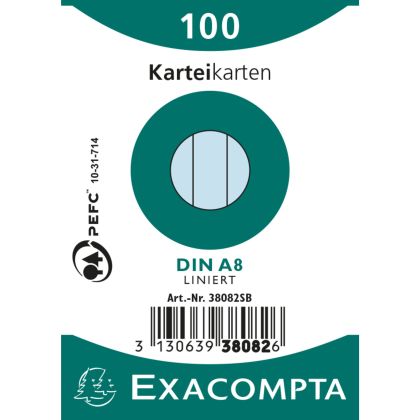 EXACOMPTA Karteikarten A8        liniert