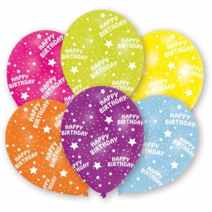 NEUTRAL   Ballons Happy Birthday  6 Stk.