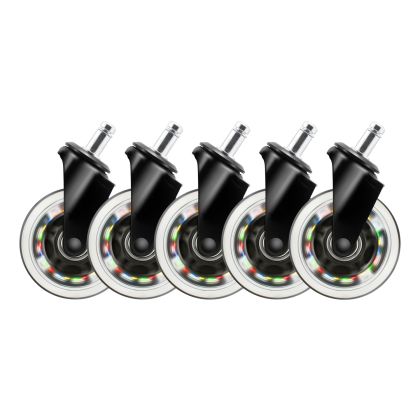 DELTACO   RGB Casters,Wheels,5-pack