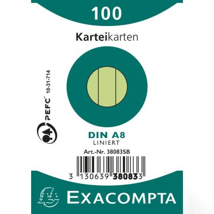 EXACOMPTA Karteikarten A8        liniert