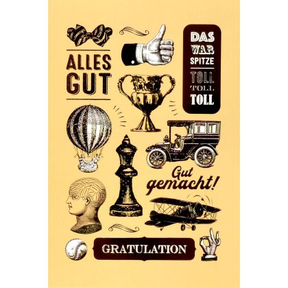 ABC       Glückwunschkarte         Retro