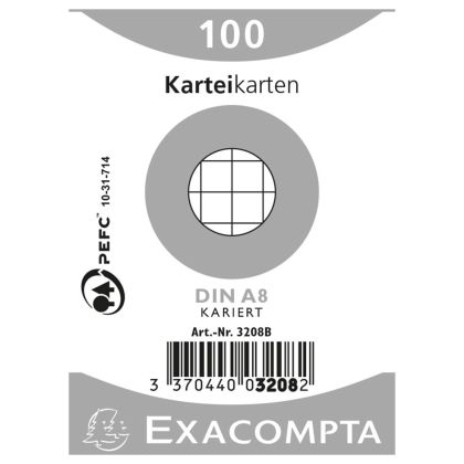 EXACOMPTA Karteikarten A8    kariert 5mm
